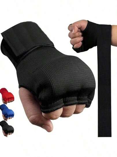 Bandages de boxe avec doublure en éponge, longues sangles pour poignet pour hommes, femmes et jeunes. Protection rembourrée élastique pour le sport, l'entraînement, le Muay Thaï, le MMA, le kick-boxing, les arts martiaux et les entraînements de frappe