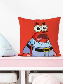 SpongeBob SquarePants 1pc Themed Cartoon Pattern Pillowcase, Featuring , Squidy, Mr. Kcrab, Made Of Super Soft And Comfortable Polyester Material, Machine Washable, Suitable For Sofa, Bed, Bedroom And Living Room Decoration, All Year Round, Sofa Supplies, Bedding Gifts, No Filling Pillowcase, Valentine's Day Gift, Christmas Gift, Birthday Gift, Anniversary, Special Day - Multicolor - View 8
