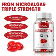 PSLALAE Astaxanthin 12mg - Promote Eye, Joint, Heart & Brain Health, Powerful Antioxidant, Support Vision - 120pcs - 120 viên nang - Xem 3