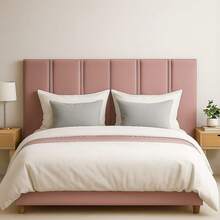 Duana Upholstered Suede Headboard – Comfort For Double Bedroom - 乾枯玫瑰色 - 查看 1