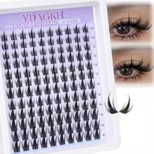 Lash Clusters, Anime Lash Clusters,  Spikes Wispy Eyelash Clusters, Anime Spikes Lash Extensions, Manga Natural Cluster Eyelash Extensions, Natural Eyelash Clusters, Manga Lashes Clusters, Spiky Lash Extension, Wispy Lashes Extensions, 8-16mm Ultra-Thin Band DIY Salon-Like Doll Eyelash Extension At Home - Black - View 1