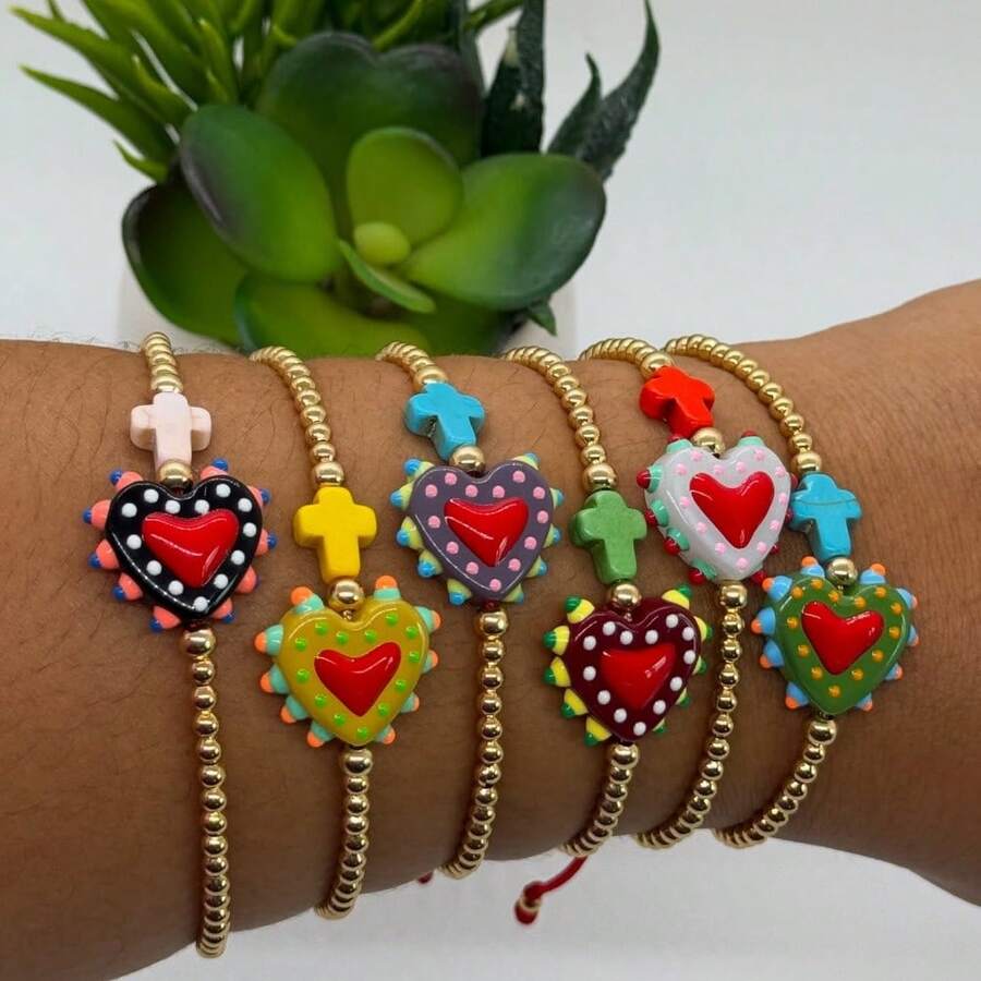 1pc Women's Fashion Bracelet, Bohemian Cute Beaded Bracelet, Suitable For Daily Wear, Vacation, Celebration, Great Gift For Family, Friends, Lovers - Multicolor - View 1