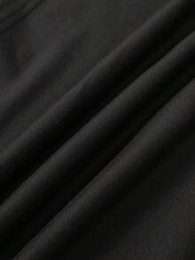 Cartoon Image Short Sleeve Round Neck T-Shirt, Casual And Fashionable Short Sleeve T-Shirt, Micro Elastic, Opaque, Easy Care Material, Perfect For Everyday Wear, Ladies T-Shirt - 黑色 - 查看 5