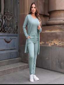 3-Piece Lanzinha Set – Elegance And Comfort A Perfect Combo For The Cold - Baby Blue - View 3