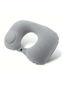 1PC Portable Inflatable U-Shaped Pillow, Suitable For Outdoor Camping And Travel, Office - Comfortable Support For Sleep Anytime, Anywhere, Providing Neck And Neck Support - Multicolor - View 3