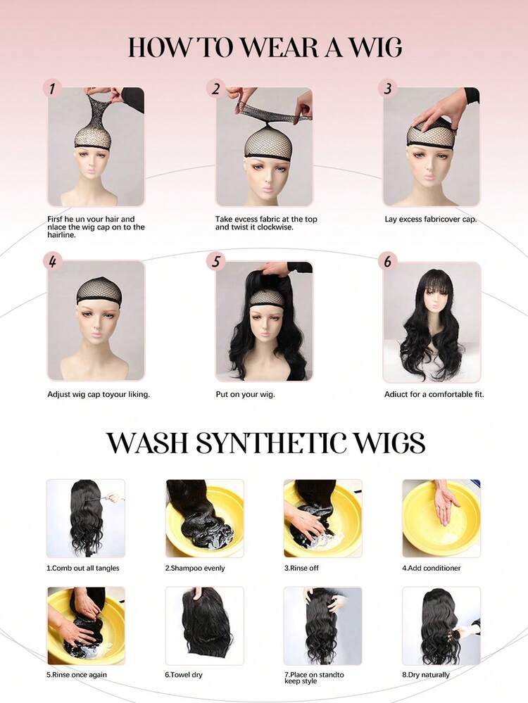 Peluca sintética de cabello negro corto con flequillo, estilo mullet de 10 pulgadas de largo para uso diario, fiestas y cosplay - Negro - Ver 9