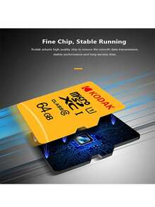 بطاقة فلاش TF من KODAK U1 Micro SDHC SDXC، بطاقة ذاكرة من الفئة S-I 10 سعة 16 جيجابايت/32 جيجا بايت لسيارة الهاتف التي تُصاب بالسكتة - أصفر - مشاهدة 6