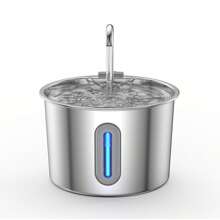 2,2L/74oz, 3,2L/108oz Fonte de Água para Gatos, Fonte de Água Automática de Aço Inoxidável para Animais de Estimação, Adequada para Gatos e Cães, Fonte de Água de Metal para Gatos e Cães, com Janela de Nível de Água, Bomba Ultra-Silenciosa, Fonte de Água para Animais de Estimação, Dispensador de Água Silencioso, Fonte de Água para Gatos, Fácil de Limpar e Instalar, Design de Torneira Bonito, Excelente Sistema de Filtração