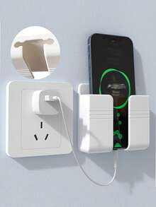 1/2/4 حامل شحن للهاتف المحمول، رف جداري لاصق، رف تخزين متعدد الوظائف، رف متثبت على الجانب السرير، لوازم التنظيم والتخزين المنزلي، إكسسوارات غرفة النوم، إكسسوارات المكتب