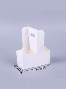 10/15 Kraft Paper Coffee Holder With Handle, Double Compartment Portable Takeaway Beverage Holder, Takeaway Paper Cup Holder (White, Brown, Pink), Event Party Box, Kraft Paper Flower Basket, Hot Or Cold Drink Cup Holder, Milk Tea Holder, Takeaway Box, Dessert Cake Bouquet Box, Wedding Gift, Floral Accessories, Suitable For Wedding Party, Office, Outdoor. - Multicolor - View 12