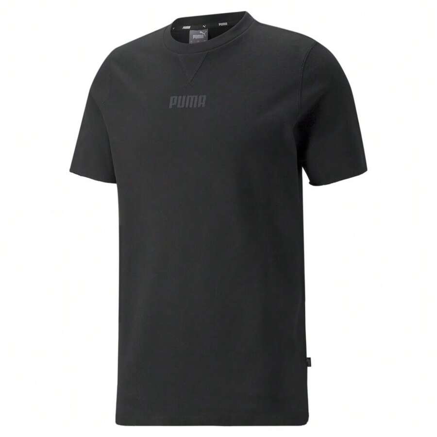 Puma 男款基本系列短袖圆领T恤 84959301 - 黑色 - 查看 1