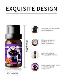 EMBRACEX. 10ml 萬聖節黑貓神秘隱藏香精油，營造陰森又舒適的氛圍，適用於蠟燭製作、女巫派對、萬聖節哥德風裝飾、芳香療法居家裝飾 - Black Cat Hidden - 查看 8