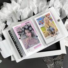 1pc Black White Butterfly Photo Card Holder, Sparkling Star Mini Album, Ins Style Butterfly Pattern 3-3.5in Photo Card Holder, Suitable For Storing And Protecting Celebrity Album Cards, Anime Games, Peripheral Small Cards - Black and White - View 3