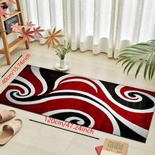 1 pieza Alfombra de cocina antideslizante de silicona con patrón abstracto minimalista fluyente impresa, tapete de piso, alfombra de entrada, alfombra rectangular impresa en 3D, apta para sala de estar, dormitorio, pasillo, baño, lavandería - Alfombra de poliéster, para decoración del hogar interior y exterior