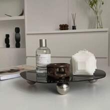 1 pieza Bandeja acrílica de forma asimétrica, soporte de fragancias y perfumes, caja de almacenamiento de joyas, plato de exhibición, accesorio decorativo de lujo para el hogar, apropiado para la entrada