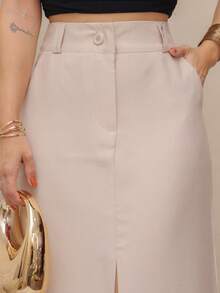 WOMEN'S MIDI SKIRT SP031 - Beige - View 4