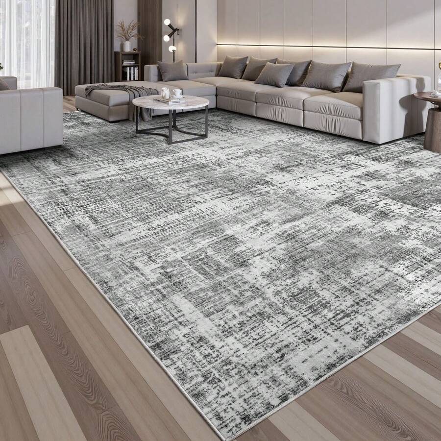 Sour Lemon Living Room Carpet 200x300, Washable Bedroom Short Pile Abstract Carpet, Very Soft And Thin Summer Living Room Carpet Non-Slip For Living Room Bedroom - 淺灰色 - 查看 1