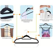 100/60/20/10/5 Packungen Premium Samtkleiderbügel mit Krawattenhalter - rutschfeste und belastbare Kleiderbügel (42cm), 360° drehbare Haken für Jacken, Hoodies, Pullover - platzsparende Samt-Anzugbügel