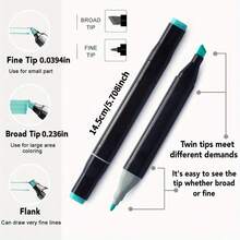 120 قطعة أقلام تلوين ذات طرفين دائمة للأطفال والبالغين، أقلام تلوين، قلم تحديد ملون، أقلام رسم للتلوين والرسم والتخطيط والملاحظات والتخطيط والمدرسة والأعياد كهدايا (مستهلكات) - متعدد الألوان - مشاهدة 6