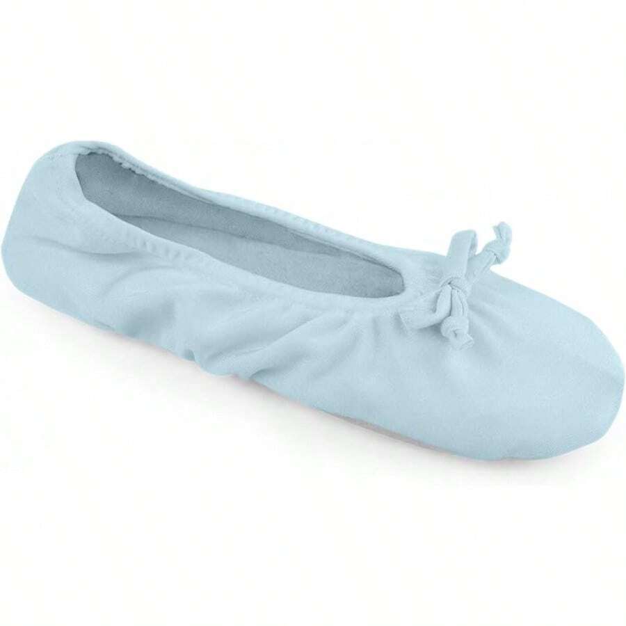 Women's Stretch Satin Ballet Slippers For Christmas - 藍色 - 查看 1