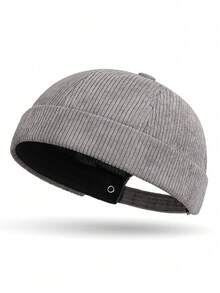 Casquette sans bord en velours côtelé unisexe, casquette de couleur unie style Tang, casquette vintage de type Peaky pour hommes et femmes - A - Voir 16