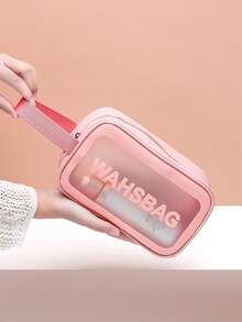 3个/1个大容量防水化妆包，透明便携设计，双手柄 - 非常适合存放化妆品和洗漱用品。化妆包，化妆品收纳包，洗漱包，化妆袋，旅行包，返校必备。PVC透明化妆包，洗漱包，便携式防水化妆品旅行包，大容量多功能，可悬挂洗漱包，资料包，行李包，手提包，内衣包，鞋袋，衣物收纳包，护肤品收纳包，女士旅行收纳包，美容工具收纳包，洗漱包