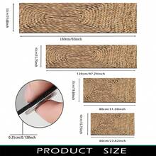 1 pieza, alfombra de cocina hecha a mano con cuerda de paja y estampado de bambú, antideslizante de diatomita, alfombra rectangular impresa en 3D, adecuada para sala de estar, dormitorio, pasillo, baño, lavandería - Alfombra de poliéster para decoración del hogar, interior y exterior