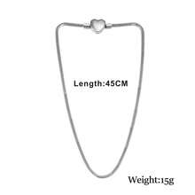 1pc Stainless Steel Heart Lock Snake Bone Chain Necklace, New Style DIY Accessory For Women Casual Daily Wear - Steel Color - View 5
