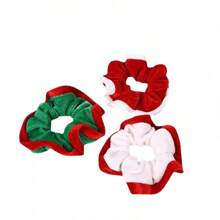 1 pièce Chouchou de Noël en peluche, accessoire capillaire mini en tissu minimaliste, joli élastique à cheveux