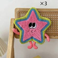 1pc/3pcs Dopamine Star Cartoon Towel, Cute Star Dishcloth, Polyester, Soft & Absorbent, Modern Style, Cartoon Pattern | Kitchen And Bathroom Towels, For Hand Washing. Back To School Dish Cloths Kitchen Towel