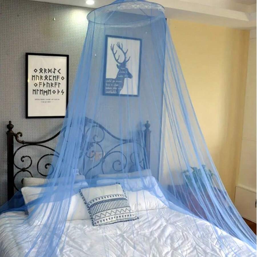 H-703 - Mosquito Net Ceiling Mosquito Net For Single Double Bed Bunk Bed Crib - Màu xanh lam - Xem 1