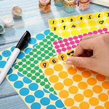 圆形贴纸标签，19mm彩色圆点贴纸16张日历宣传册办公贴纸，文具（多色）， - 彩色 - 查看 7