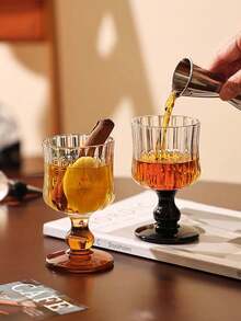 1 pieza Copa de vino francesa vintage y lujosa con pliegues, copa de champán de tallo alto para decoración del hogar, cenas familiares, fiestas de cumpleaños, ideal para Halloween, Navidad, regalos de cumpleaños - Multicolor - Ver 8