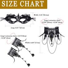JEWELRYWE Women's Lace Masquerade Mask Set, Venetian Mask With Choker And Bracelet, Face Decoration, Suitable For Halloween/Cosplay/Stage Performance/Wedding Styling Accessories/Carnival/Theme Party - Kiểu 2 - Xem 8