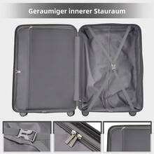 3-Piece Hard-Shell Suitcase Set, Travel Suitcase With TSA Combination Lock, Quiet 360° Wheels, Telescopic Handle, - 3-Piece Hard-Shell Suitcase Set, M-L-XL Suitcase Set, Dark Gray - 深灰色 - 查看 10