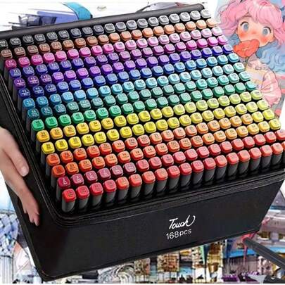120PCS Colors Markers Dual Tips Permanent Art Markers Pen For Kids & Adult, Paint Markers,Based Highlighter Pen Sketch Markers For Coloring, Sketching , Drawing,Journaling, Note Taking, Planners, School Stuff,Christmas, Valentine's Day, Birthday Gifts, And Surprise-Filled Presents(Consumables)