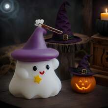 شمعة معطرة على شكل شبح لهالوين - شمعة هالوين محمولة | طقم شموع اليقطين الشبح | شموع معطرة بشكل ساحر سهلة الاستخدام | شموع بيضاء مخيفة لهالوين لديكور المنزل والاكسسوارات