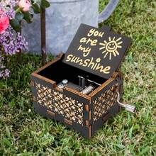 1 hộp nhạc bằng gỗ 'You Are My Sunshine', hộp nhạc cổ điển màu đen, hộp nhạc quay tay cho ngày lễ tình nhân, quà tặng sinh nhật, quà kỷ niệm. - Nhiều màu - Xem 7