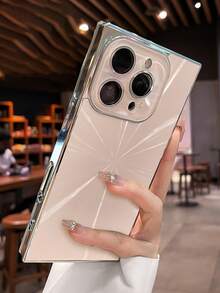 豪华 CD 图案光面手机壳适用于 16 15 14 13 Pro Max 16ProMAX 玻璃镜头保护防震保护套 - 白色 - 查看 1