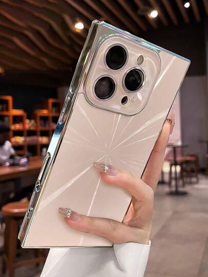 豪华 CD 图案光面手机壳适用于 16 15 14 13 Pro Max 16ProMAX 玻璃镜头保护防震保护套