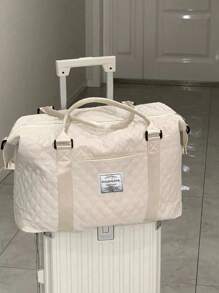 Women's Houndstooth Pattern Handbag, Large Capacity Gym Bag, Lightweight Portable Overnight Travel Luggage Tote Bag For School School Accessories School Stuff