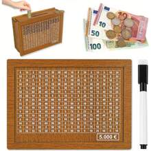 1 Cofrinho criativo faça você mesmo, pode ser montado por você mesmo, enfeite de decoração para casa, presente de quebra-cabeça infantil, plano digital reutilizável, cofrinho de madeira, enfeite de mesa, caixa de armazenamento de trocos, suprimentos para economias de fim de ano