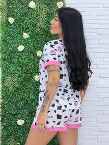 Baby Doll Cow Girl Summer With Buttons - Đen và trắng - Xem 3