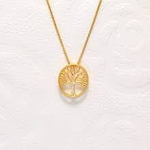 Elegant Tree Of Life Pendant Necklace With Zirconia, 925 Silver Or 18k Gold Plated - Vàng - Xem 8
