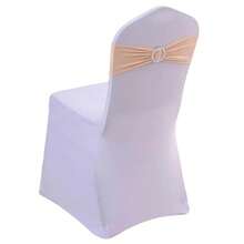 10/30/50/100pcs Chair Back Belt With Bowknot Chair Strap With Slider Adjustable Elastic Bowknot Chair Back For Hotel Wedding Banquets Restaurant Parties Birthday Events Outdoor Graduation Parties Wedding Decoration - 香檳 - 查看 1
