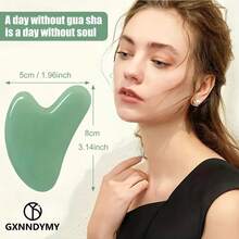 Guasha Facial Massage Tool - Anti Allergic, Battery Free Scraping Board, Suitable For Face, Neck, Back, Hands And Feet - 綠色 - 查看 6