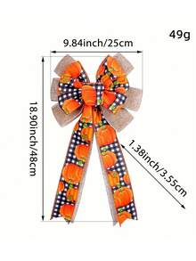 2pcs/Set 18.90inch Thanksgiving Pumpkin Bow Party Supplies, Autumn Home Decor Harvest Festival Striped Bow Decorations, For Christmas Tree, Outdoor, Garden, Event Party DIY Wreath Accessories Christmas Decorations Room Decor Winter