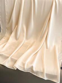 1pc Women Bohemian Solid Color Silky Scarf, Casual Autumn Shawl Wrap Sunscreen Headscarf, Suitable For Everyday Wear For Dress - Milky White - View 4