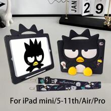 Sanrio Funda protectora 3D de Hello Kitty compatible con iPad Mini/5th/6th/7th/8th/9th/10th/11th/Air/Pro con correa de hombro - para niños y niñas, económica, a prueba de golpes, resistente a arañazos, a prueba de caídas, antideslizante, antihuellas, antirasguños, hecha de material de silicona, regalo de cumpleaños, regalo de Navidad.