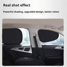4-Piece Magnetic Car Window Shades Set - Universal Foldable Sunshade Curtain For Cars & SUVs, Heat Insulating & UV Blocking Side Window Shades, Easy Install Inside Car Barrier - 黑色 - 查看 9